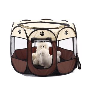 Wholesale folding pet playpen resale online - Dog Houses Kennels Accessories Portable Folding Pet Tent House Cage Cat Playpen Puppy Kennel Easy Operation Octagonal Fence Outdoor Suppli