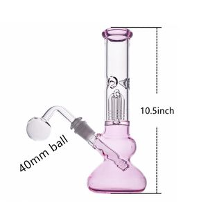 Wholesale big size bong for sale - Group buy 10 inch glass Bong mm joint dab rig hookah pink beaker water pipe Diffused Downstem with ice catcher big size glass oil burner pipes Ultra cheap