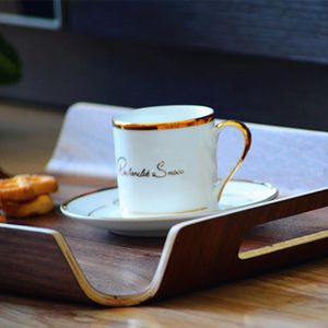 Czarna orzechowa tray kawy w kształcie litego drewna kubek w kształcie wino drewniane tajnik drewniany tacę chleba. Izolacja cieplna mody nowego produktu