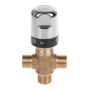 válvula de mistura de chuveiro termostático venda por atacado-Conjunto de acessórios de banho Solid Bronze G1 Masculino Way Termostático Válvula de Mistura Chuveiro Controle de Temperatura de Água