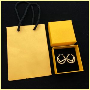 Women Hoop Earings Men Fashion Luxury Jewelry Letters Earring Designer Accessories Womens Designers Stud Gold F Earring High Quality