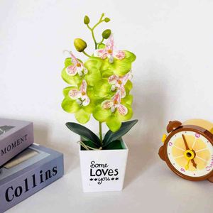 ipek orkide düzenlemeleri toptan satış-Yapay güve çiçek aranjman ipek kelebek orkide tencere ile ev ofis partileri ve düğün dekorasyon xobw