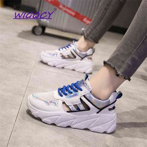 Wholesale colorful summer sneakers for sale - Group buy Mesh platform sneakers New Summer shoes women Fashion Colorful Laser Increase within female shoes Hollow Breathable Casual shoes
