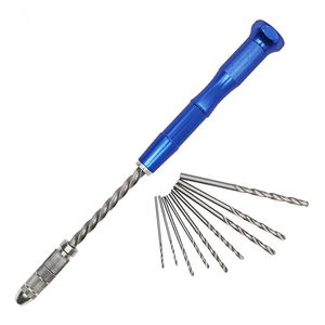 Wholesale spiral hole drill resale online - Professional Drill Bits Twist Bit Spiral Hand Semi Automatic Pin Vise Keyless Chuck Hole Carving Mini With Rotary Metal Jewel