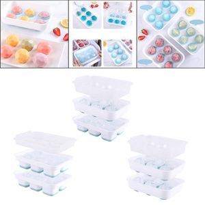 Wholesale ice cube container for sale - Group buy 2x Home Kitchen Ice Cube Tray Silicone Grids Mold Container With Lid Drinks Baking Moulds