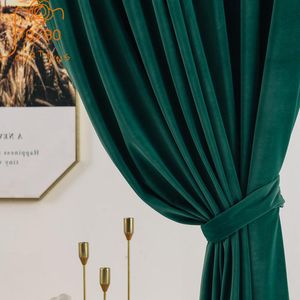 Wholesale dark green blackout curtains resale online - Curtain Drapes American Dark Green High grade Velvet Thickened Blackout Curtains For Living Room And Bay Windows Customized Products