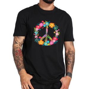 70'lerin kostüm toptan satış-Erkek T Shirt Barış Aşk Hippi Kostüm Kravat Boya S S T Gömlek Kısa Kollu AB Boyutu Pamuk Tişört Bırak Gemi