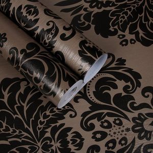 Wallpapers Vintage Wallpaper Peel And Stick Wall Paper Self Adhesive PVC Waterproof Damascus Decorative Film For Living Room Easy To Clean