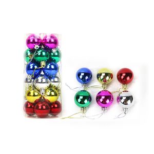 24pcs set Red Christmas Tree Decoration Ball Bauble Hanging Xmas Party Home Pink Blue Ornament Gift Box Decorations