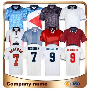 uniformes angleterre achat en gros de 1982 En Angleterre Retro Soccer Jersey Beckham Sheareer Gascoigne Owen Gerrard Scholes Scholes Shirt Uniformes