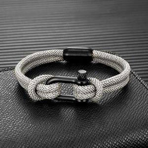 Charm Bracelets Personalised Men s Nautical Double Strand Rope Bracelet With Bolt Clasp Stainless Steel Magnet Buckle Mens Gift