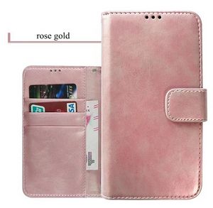 Universele maten Gladde lederen magnetische portemonneehouder met creditcardsleuf voor iPhone Pro Max Samsung Note plus inch