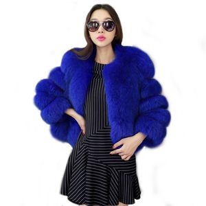Tillverkare Kvinnors Konstgjorda päls Splicing Fur Coat Color OuterWear D9W5
