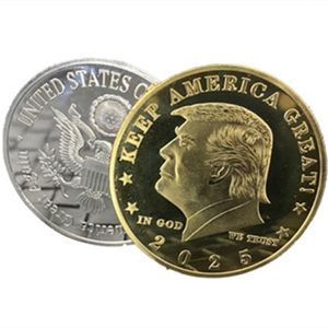 moneda moneda al por mayor-2025 Monedas de Trump Coins Moneda conmemorativa América th Presidente Donald Craft Souvenir Gold Silver Metal Badge Collection Arts and Crafts T2i52051