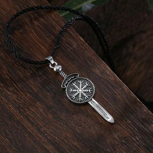 Wholesale cool shield for sale - Group buy Personality Stainless Steel Sword And Shield Vintage Mens Necklace Pendant Hip Hop Cool Simple For Women Necklaces