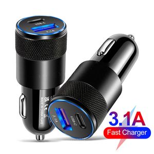 USB PD small steel cannon car charger metal aluminum alloy For Universal A mobile phone