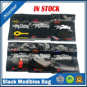 beutelbeutel für vape großhandel-Black Mediles Mylar Bag mg Edibles Gummies leeres Paket staubdichter Aufbewahrungsbeutel für vape trockene Herb Stash Verpackung