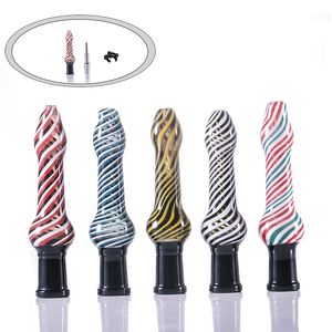 Wholesale assorted plastic resale online - Smoking accessories Glass Straw herb one Hitter with mm Titanium nails assorted colorful with Plastic clip