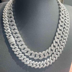 tanzanite 14k achat en gros de Convient à l usure quotidienne Sier Matériau mm de mm de large rangs Moissaitte Diamond Collier Cuban Link Chain