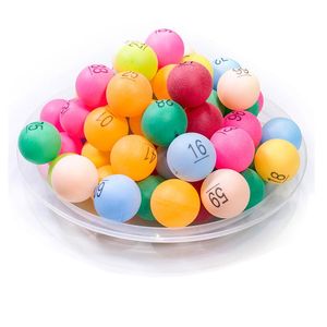 bola de dibujo al por mayor-50pcs pack colorido bolas de pong ABS de plástico Dibujo de lotes Pelota de tenis de mesa con números para entretenimiento