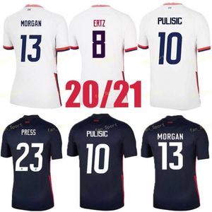 2020 Pulisic McKennie Soccer Jersey Ertz Altidore Press Trä Morgan Lloyd Amerika Fotboll Tröja United States Shirt Camisetas USMNT Lletget Män Barn