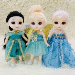 Wholesale best clothes for kids for sale - Group buy New CM Bjd Doll Movable Joints Cute Face Shape D Blue Brown Big Eyes and Fashion Clothes Sweet Doll Toy Best Gift for Kids H1108