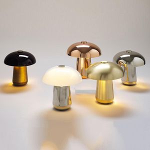 diy modern masa lambası toptan satış-Masa Lambaları Modern Basit Metal Kaplama Mantar Tasarım Tek Baş Lambası DIY Kombinasyonu Altın Siyah Başucu Salon Led Masa Işık