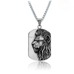 Lion huvud rostfritt stål prägling hängande halsband retro keltiska halsband för män mode smycken kommer och sandiga