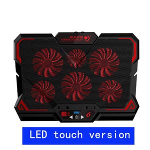 Gaming Laptop Cooler Six Fan LED skärm Två USB port Mute Cooling Pad Notebook står för tums dynor