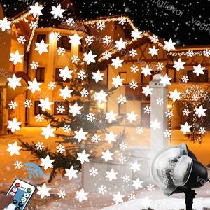 schéma de neige achat en gros de Effets à LED Grands et petits motifs de flocon de neige Mélangez la lampe à neige W avec contrôleur imperméable pour les projecteurs de plein air jardin Courtyard Lawn House KTV Cinema DHL