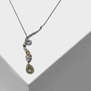 serpentin kristall großhandel-Amorita Boutique Vintage und stilvolle Serpentinen Kristall Anhänger Halskette