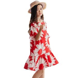 Girl s Dresses Casual Dress For Girls To Years Summer Elegant Comfortable Teens Chiffon Cotton Red Yellow Kids Cloth