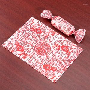 Wholesale patterned paper packs resale online - Gift Wrap Nougat Wrapping Paper Red Chinese Retro Lantern Holiday Wishes Pattern Candy Pack Oil Baptism Sugar Packaging
