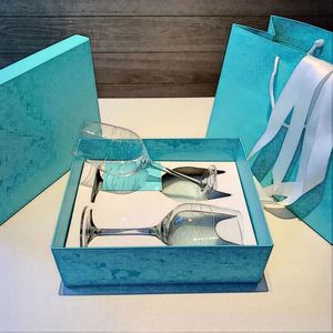 2st Set Högkvalitativ blyfri kristallvin glas champagne kopp regnbåge designer färgglada glasdrinkar glasögon