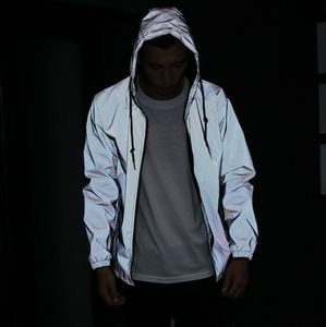 revestimento fluorescente venda por atacado-Designermen jaqueta casual hiphop windbreaker m jaqueta reflexiva homens casaco esporte casaco com capuz roupas fluorescentes