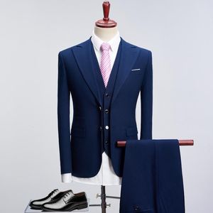 スーツ2021ウェディングメンズスマートブラックロイヤルブルースリムフィットビジネスドレススーツ男性タキシードコートパンツプラスサイズS XXXXL メンズブレザー