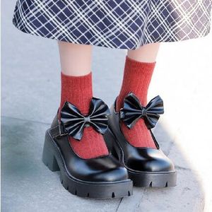 på klackar lolita plattform skor kvinnor japansk stil mary jane vintage girls högklacke college student sko stövlar