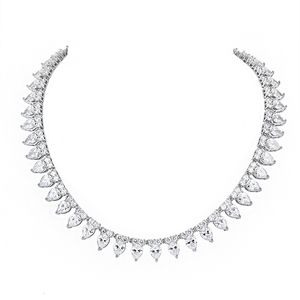 2021 New Trendy Sparkling Pear Cut Cubic Zirconia CZ Crystal Inch Tennis Collar Necklaces for Women or Men s Hiphop Jewelry