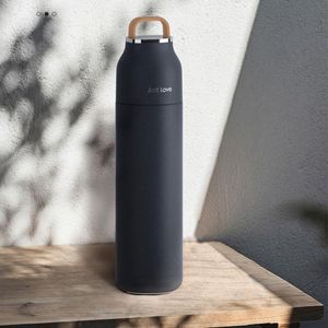 Water Bottles ML Stainless Steel Vacuum Flask Portable Large Capacity Handy Cup Thermal Bottle Pot Build in Lid Outdoor Travel Mug