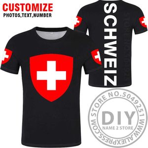 Szwajcaria T Shirt DIY Free Custom Made Namep Number Che T shirt Nation Flags C Czerwony Niemiecki Kraj College Drukuj Zdjęcie X0602