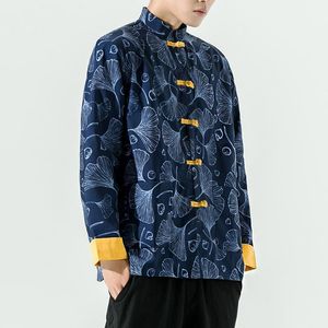 Men s Jackets Spring Men Chinese Traditional High Quality Mens Embroidery Tang Suit Wu Male Print Retro Tai Chi Hanfu Coat