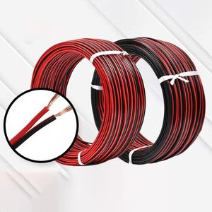 wire 100Meters RVB LED Cable Red and Black Insulation Extension Wire Copper on Sale