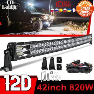 Working Light CO quot Inch Curved SUV LED Bar Offroad V V Row Combo Beam For Tractor Pickup ATV Truck Car