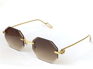 açık renk güneş gözlüğü toptan satış-Güneş Gözlüğü Vintage Piccadilly Düzensiz Çerçevesiz Elmas Kesim Lens Retro Moda Avant Garde Tasarım UV400 Işık Renk Dekorasyon Yaz Gözlük Kılıf