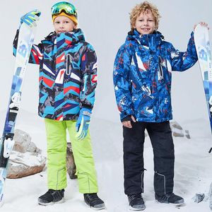 Clothing Sets Hooded Warm Children Snow Suits Outdoor Sport Baby Boy Windproof Jacket Pants Teenager Kids Ski Clothes Outfits