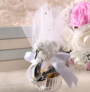 dekoratif çikolata kutuları toptan satış-Romatic Kuğu Düğün Parti Hediye Şeker Kutuları Zarif Yıldönümü Kutlamaları Şekeri Şekeri Kutuları Tatlı Çikolata Kapakları Kutusu Dekorasyon RRB13330