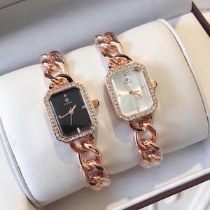 elmas 100 toptan satış-Saatı Pablo Raez Çelik Zincir Lüks Kadınlar Elmas İzle Moda Yüksek Kalite Elbise Rinstone Gül Altın Kadın Kol Saati Kız Cloc