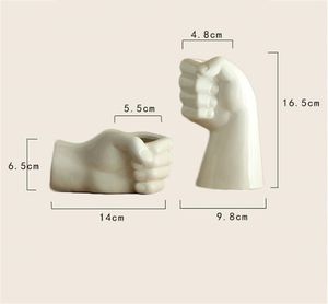 Modelowanie ręczne Fisting wazon biały garnek ceramiczny aranżacja kwiatowy pokój dzienny nowoczesne ozdoby ozdoby V2