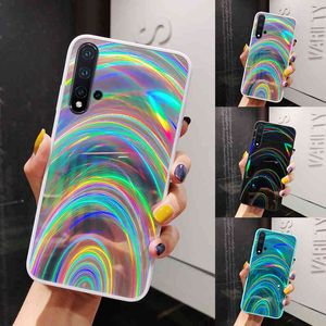 Kleurrijke Rainbow Laser Mirror Telefoon Gevallen voor Xiaomi Redmi Note PRO S S MI POCO X3 PRO NFC M3 Zachte achterkant