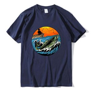 Wholesale funny fishing shirts for sale - Group buy Men s T Shirts Sunset Fishing Fisherman T Shirt Gift For Dad Funny Shirt Short Sleeve Unisex High Quality Cotton Novelty Tee
